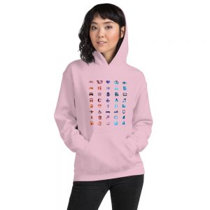 Travel Icons ALL Language (Entrepreneur) Women Hoodie - Image 19