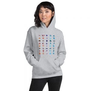 Travel Icons ALL Language (Entrepreneur) Women Hoodie - Image 9