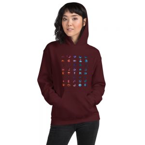 Travel Icons ALL Language (Entrepreneur) Women Hoodie - Image 15