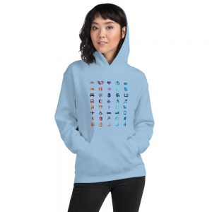 Travel Icons ALL Language (Entrepreneur) Women Hoodie - Image 17