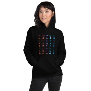 Travel Icons ALL Language (Entrepreneur) Women Hoodie - Image 3