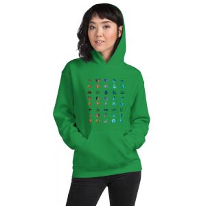 Travel Icons ALL Language (Entrepreneur) Women Hoodie - Image 13