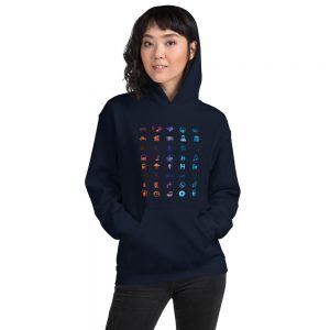 Travel Icons ALL Language (Entrepreneur) Women Hoodie - Image 7